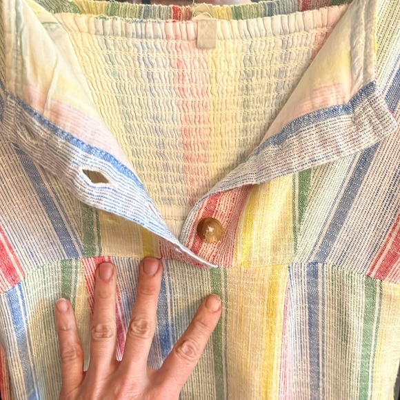 PRIDE sundress rainbow slub ruffle boho maxi dress - Picture 4 of 5